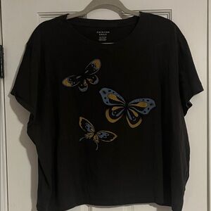 American Eagle Outfitters Black Graphic Tee
